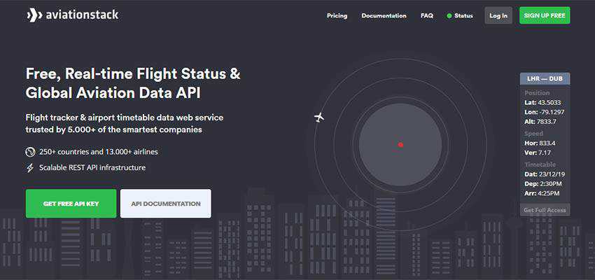 aviationstack home page