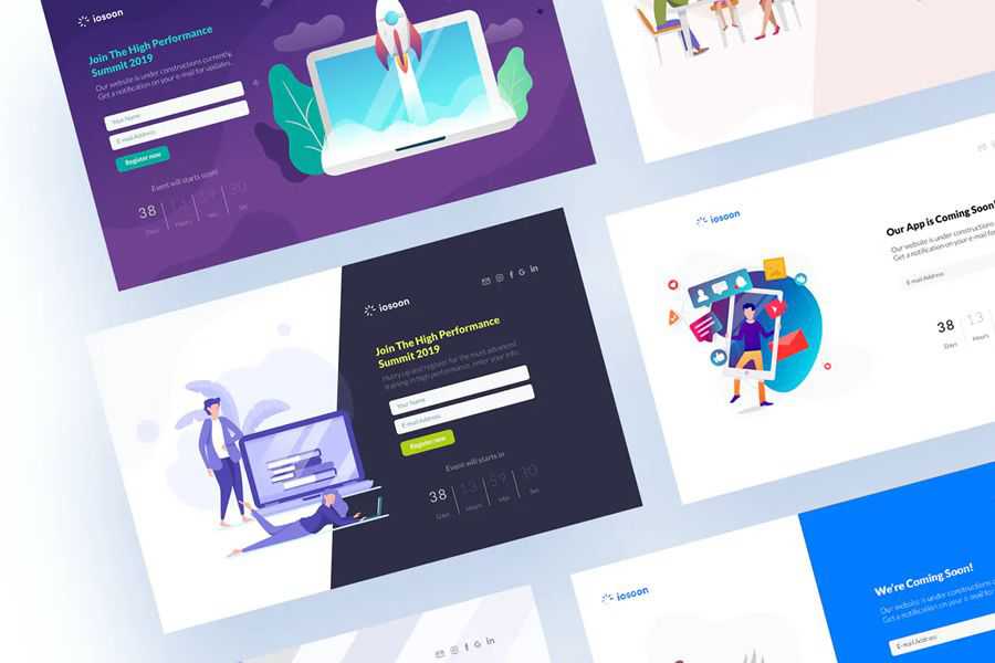 Iosoon coming soon page web design inspiration