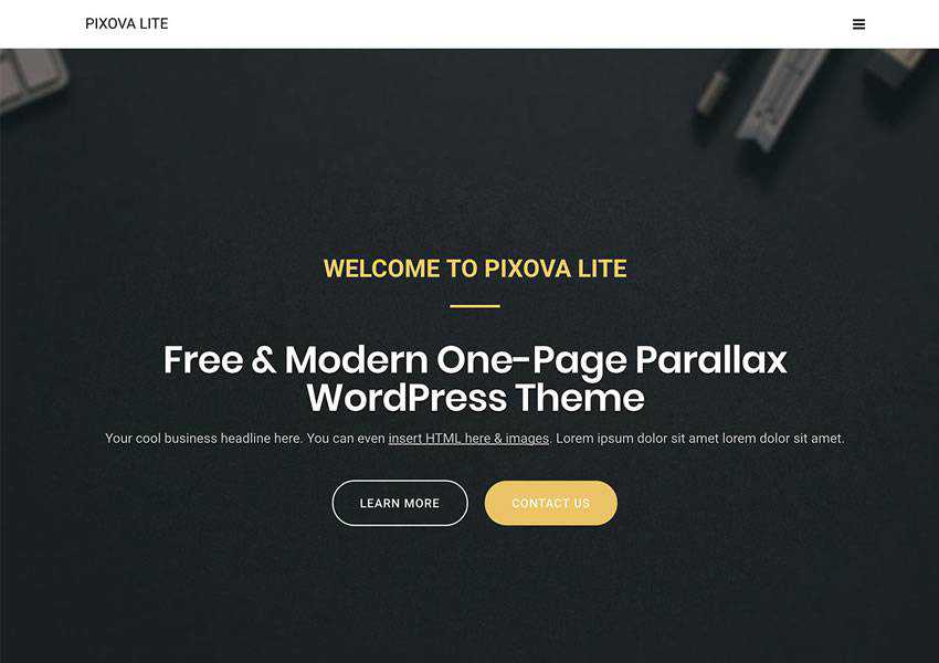 Pixova Lite Customizable free wordpress theme wp responsive one-page single page scroll