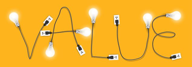 Value concept modern design Creative light bulb idea abstract info graphic banner workflow layout diagram