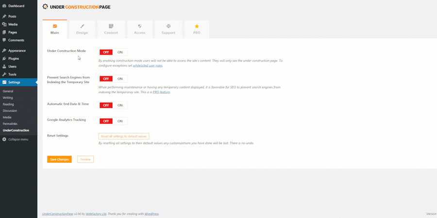 Under Construction WordPress Plugin
