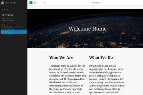 An Early Look at Full Site Editing in WordPress