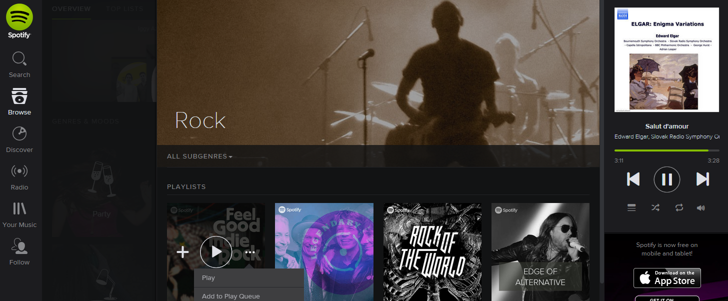 Facebook and Spotify